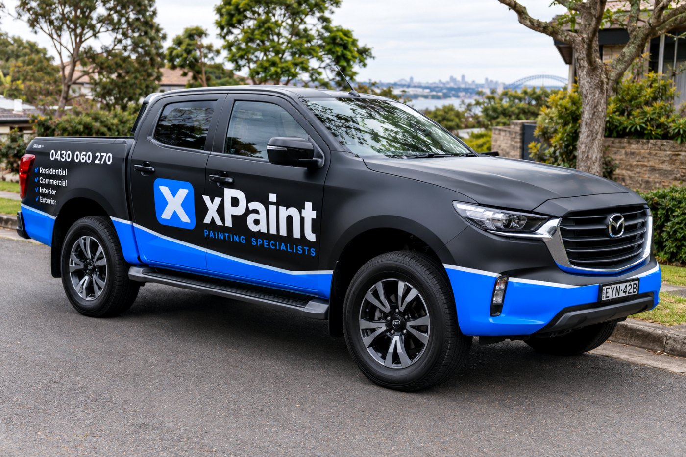 xPaint branded work ute (AI-generated concept)